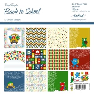 CrafTangles Scrapbook Paper Pack - Back to School (8"x8")