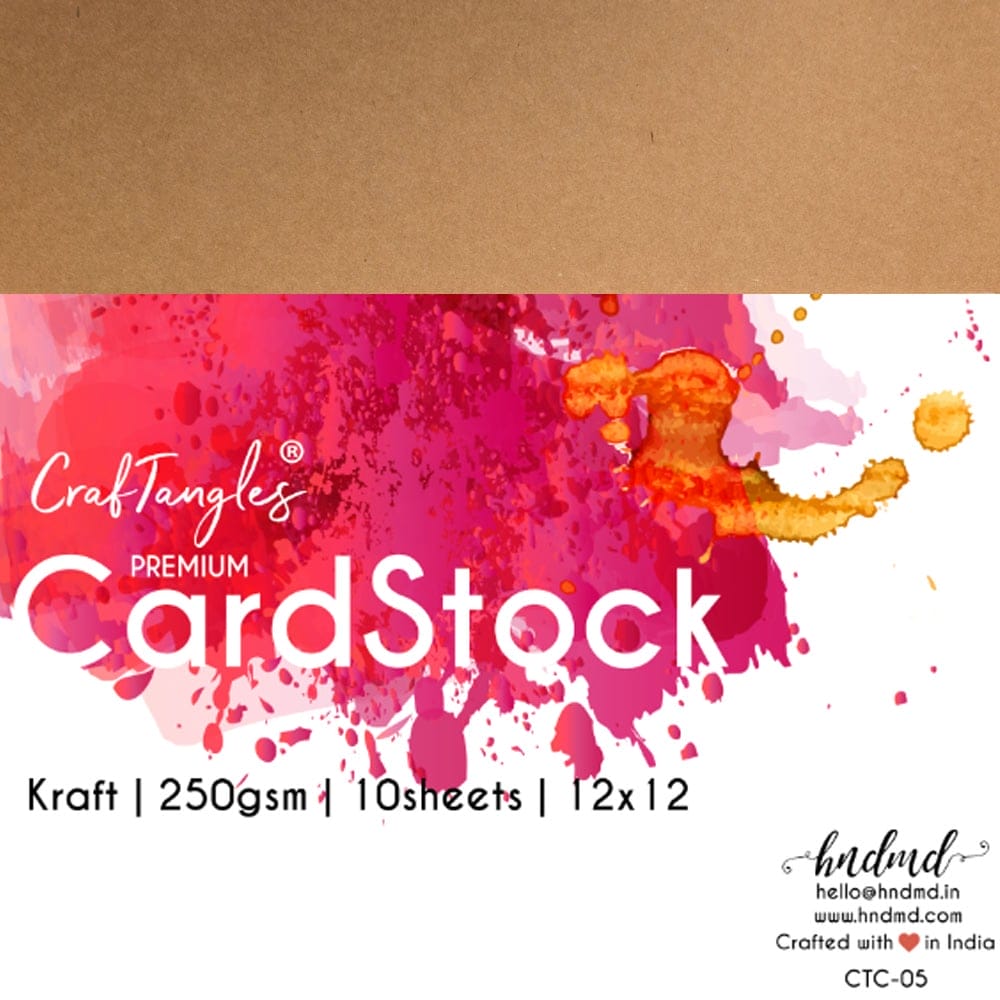 CrafTangles cardstock 12" by 12" (250 gsm) (Set of 10 sheets) - Kraft CTC 05 250gsm kraft CrafTangles cardstock 12" by 12" (250 gsm) (Set of 10 sheets) - Kraft