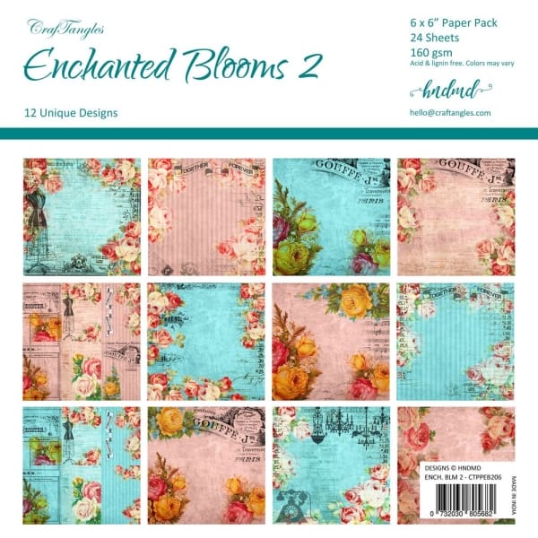 CrafTangles Scrapbook Paper Pack - Enchanted Blooms 2 (6"x6")