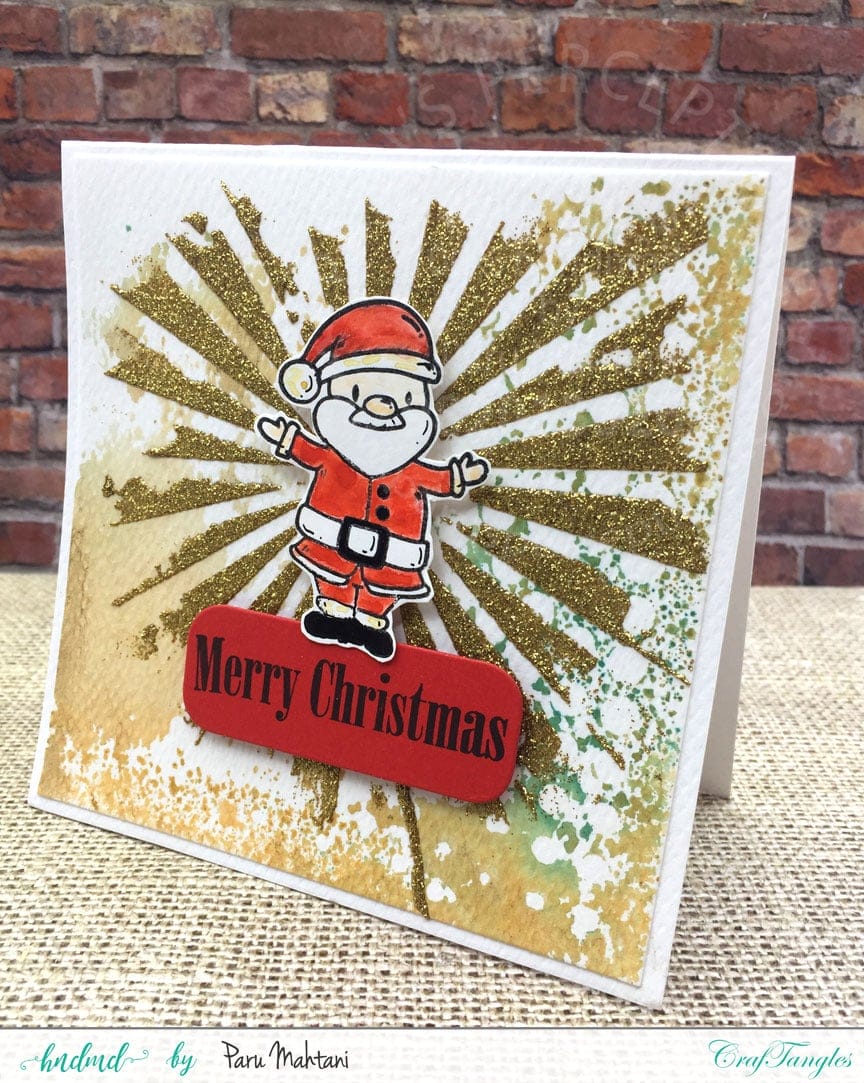 CrafTangles 6"x6" Stencil - Rays Paru Christmas Santa 1 Paru_Christmas_Santa_1