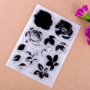 Layered Flowers Design 1 Clear Stamp set