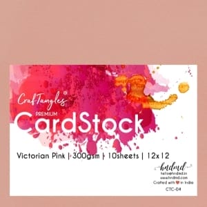 CrafTangles Premium cardstock 12" by 12" (300 gsm) (Set of 10 sheets) - Victorian Pink