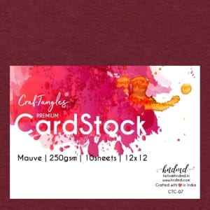 CrafTangles Premium cardstock 12" by 12" (250 gsm) (Set of 10 sheets) - Mauve