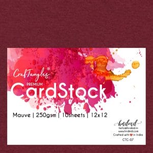 CrafTangles Premium cardstock 12" by 12" (250 gsm) (Set of 10 sheets) - Mauve