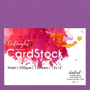 CrafTangles Premium cardstock 12" by 12" (250 gsm) (Set of 10 sheets) - Violet
