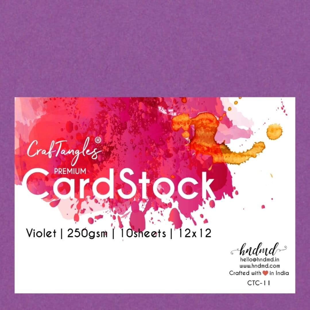 CrafTangles Premium cardstock 12" by 12" (250 gsm) (Set of 10 sheets) - Violet ctc 11 violet 250gsm CrafTangles Premium cardstock 12" by 12" (250 gsm) (Set of 10 sheets) - Violet