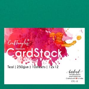 CrafTangles Premium cardstock 12" by 12" (250 gsm) (Set of 10 sheets) - Teal