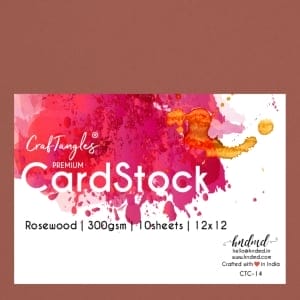 CrafTangles Premium cardstock 12" by 12" (300 gsm) (Set of 10 sheets) - Rosewood