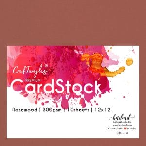 CrafTangles Premium cardstock 12" by 12" (300 gsm) (Set of 10 sheets) - Rosewood