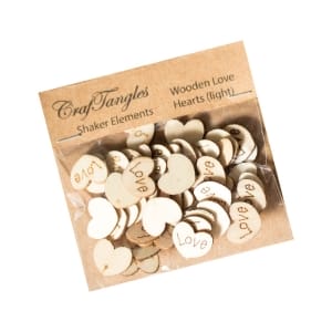 CrafTangles Shaker Elements - Wooden Love Hearts (Light)