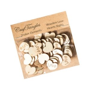 CrafTangles Shaker Elements - Wooden Love Hearts (Light)