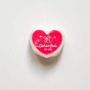 Colorful Heart shaped Ink Pad - Hot Pink
