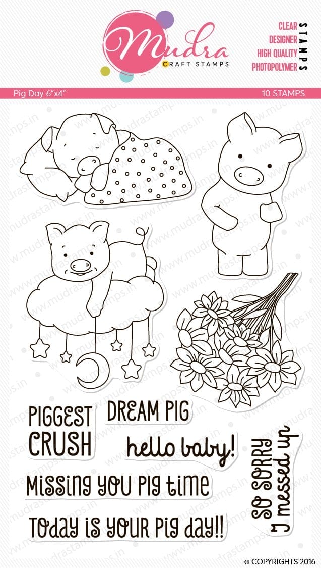 Mudra Craft Stamps - Pig Day pig day mudra craft stamp Mudra Craft Stamps - Pig Day