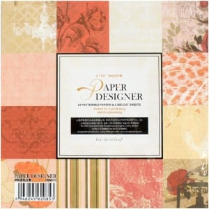 EnoGreeting Scrapbook paper pack - Red Florals (Set of 24 sheets and 2 die cuts)