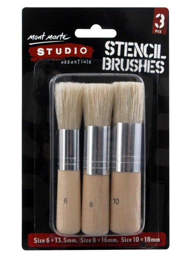 Mont Marte Stencil Brushes (Set of 3 brushes)