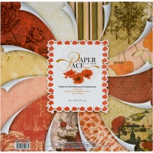 EnoGreeting Scrapbook paper pack - Red Florals (PS022) (Set of 24 sheets and 1 die cut sheets)