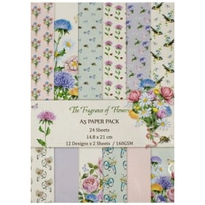 A5 Scrapbook paper pack - The Fragrance of Flowers (Set of 24 sheets)