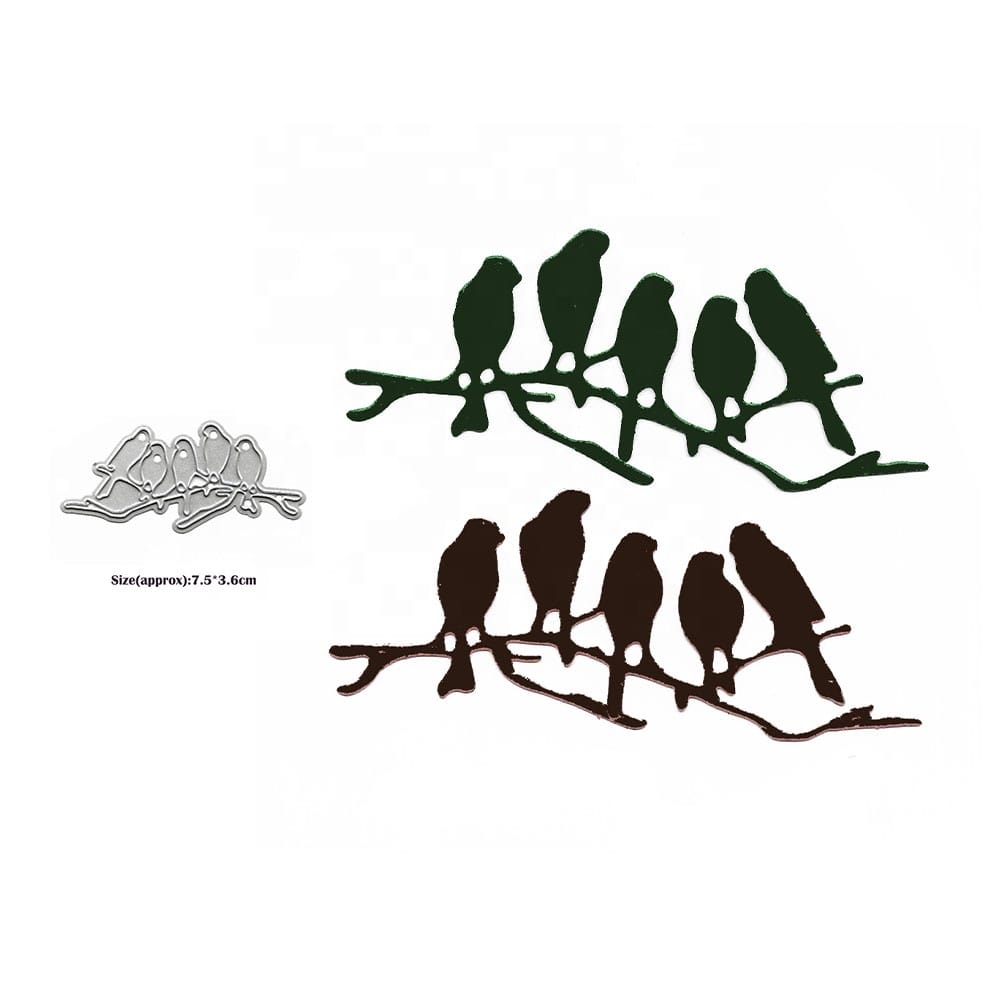 Steel Dies - Birds on a branch XY1151 steel cutting dies CraftAdda Steel Dies - Birds on a branch