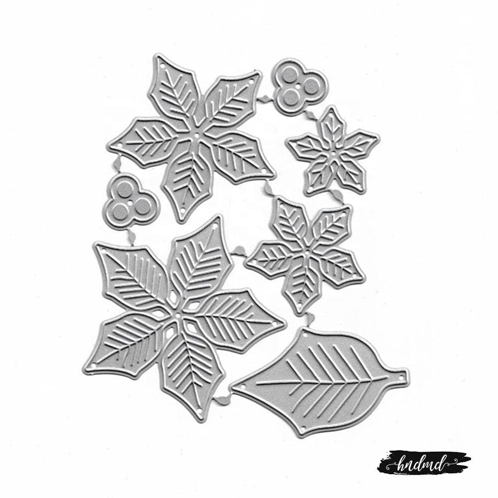 Steel Dies - Poinsettia Flowers (Set of 7 dies) XY140 steel cutting dies CraftAdda Steel Dies - Poinsettia Flowers (Set of 7 dies)