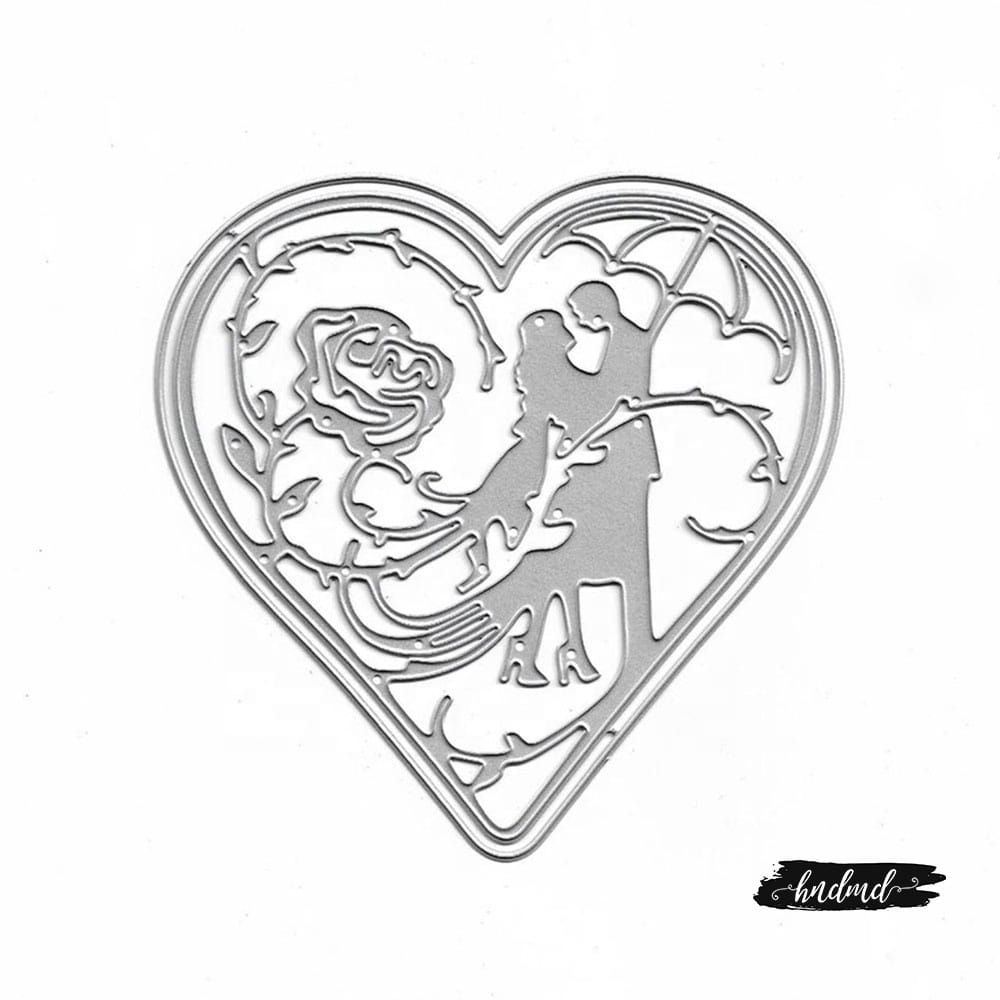 Steel Dies - Couple with Heart (Set of 2 dies) XY177 steel cutting dies CraftAdda Steel Dies - Couple with Heart (Set of 2 dies)