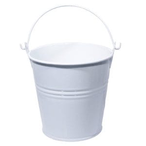 Mini Bucket with bail (3 by 2.2 inch) - White
