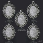 Metal Oval Bezels or Pendants (Pack of 5 pcs) (MC-110)