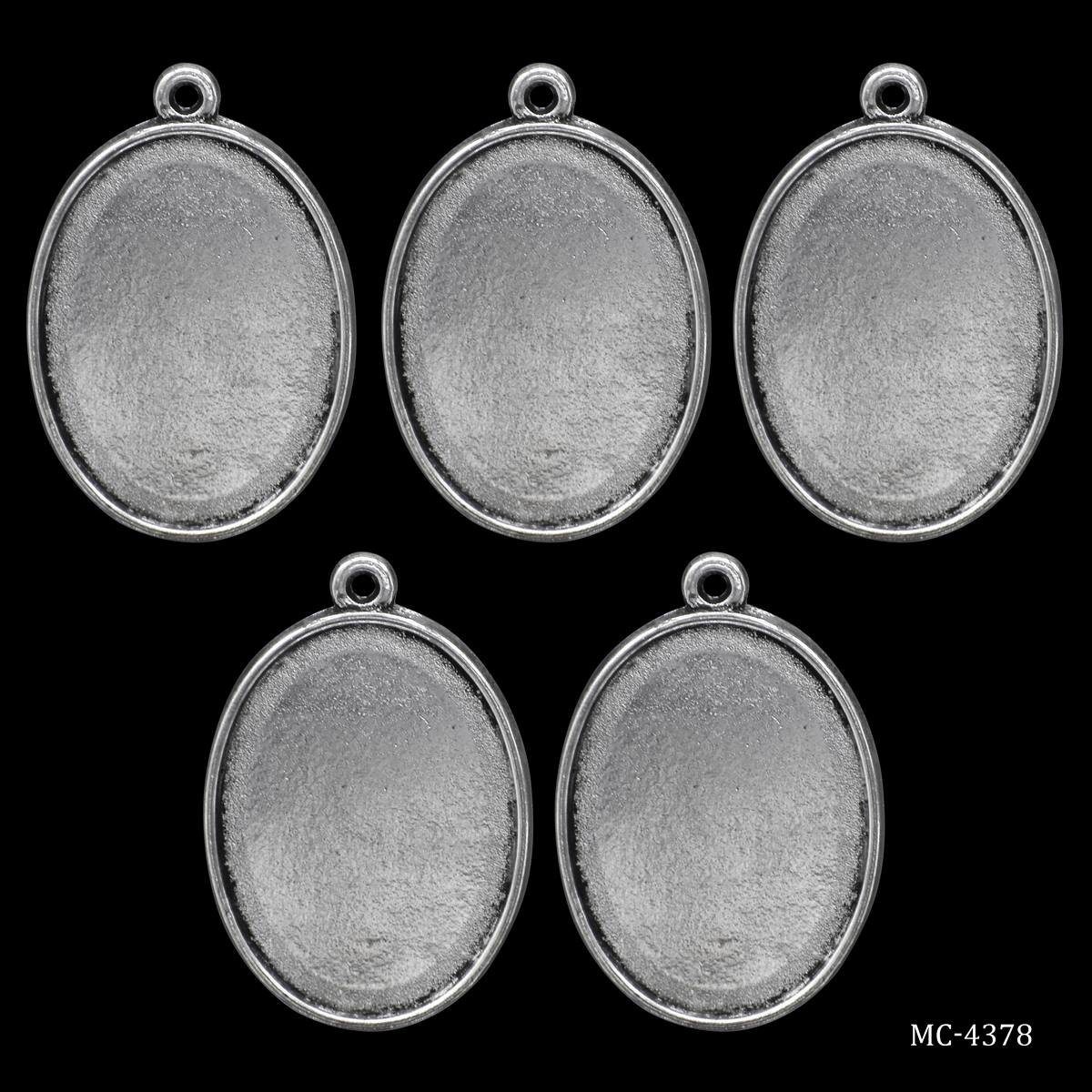 Metal Oval Bezels or Pendants (Pack of 5 pcs) (MC-4378) metal bezels pendants MC 4378 Metal Oval Bezels or Pendants (Pack of 5 pcs) (MC-4378)