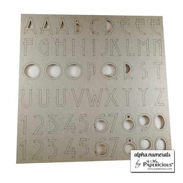 Papericious Themed Chipboard Elements - 1.5 inch Alpha Numerals