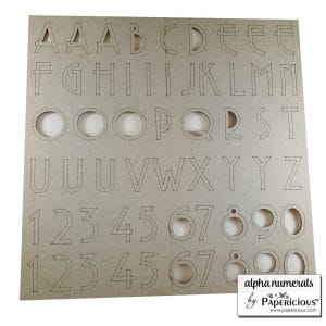 Papericious Themed Chipboard Elements - 1.5 inch Alpha Numerals