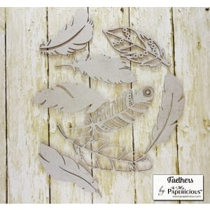 Papericious Collage Chipboard Elements - Feathers