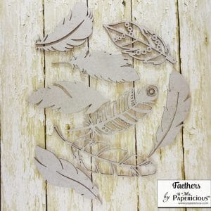 Papericious Collage Chipboard Elements - Feathers