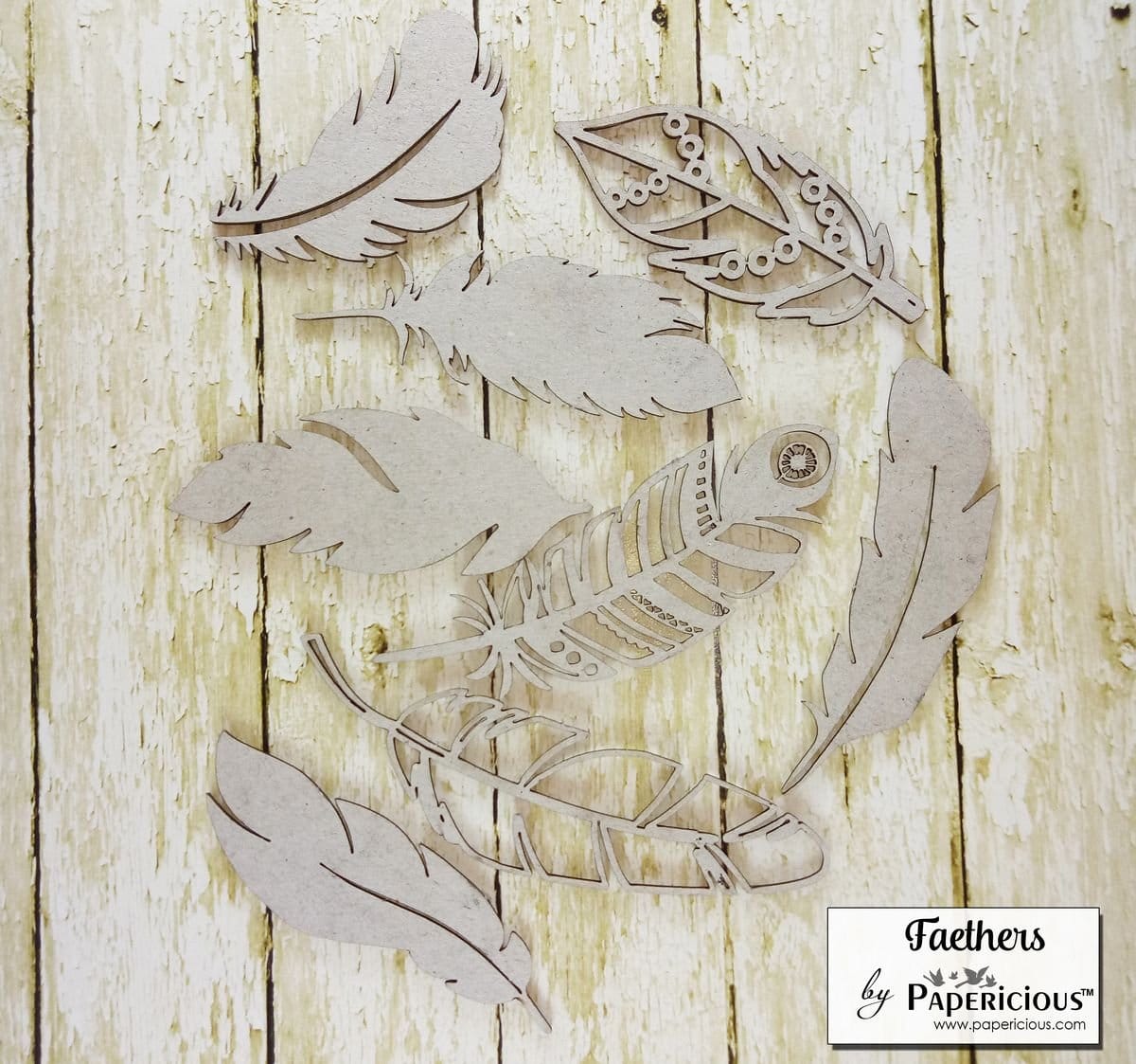 Papericious Collage Chipboard Elements - Feathers papericious chippies feathers Papericious Collage Chipboard Elements - Feathers