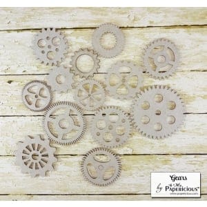 Papericious Collage Chipboard Elements - Gears