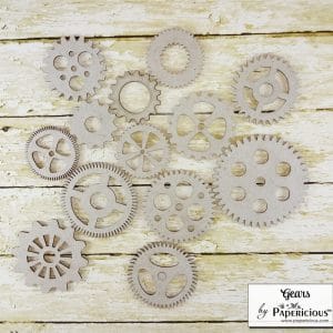 Papericious Collage Chipboard Elements - Gears