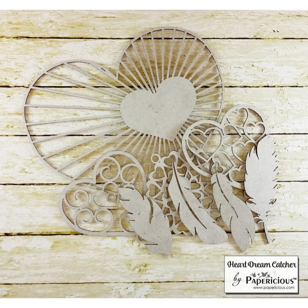 Papericious Collage Chipboard Elements - Heart Dream Catcher Kit