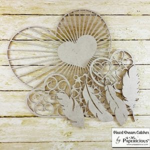 Papericious Collage Chipboard Elements - Heart Dream Catcher Kit