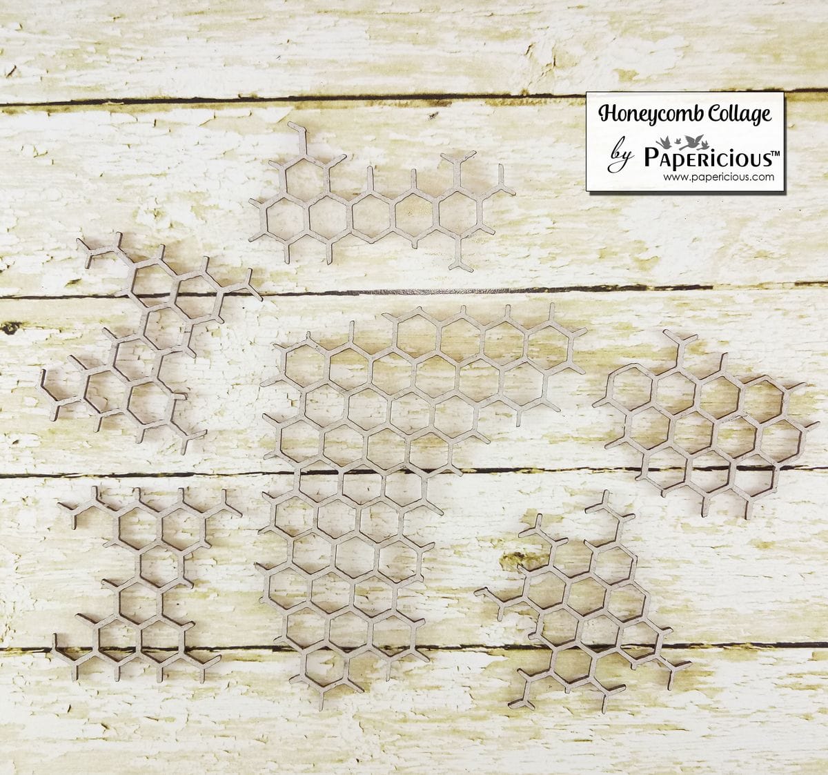 Papericious Collage Chipboard Elements - Honeycomb Collage papericious chippies honeycomb collage Papericious Collage Chipboard Elements - Honeycomb Collage