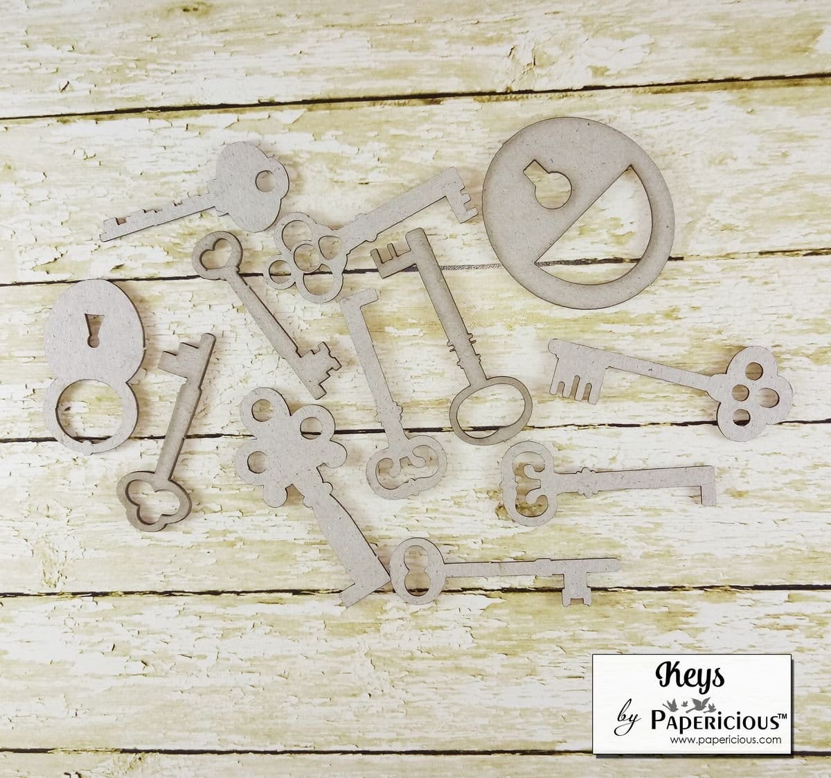 Papericious Collage Chipboard Elements - Keys papericious chippies keys Papericious Collage Chipboard Elements - Keys