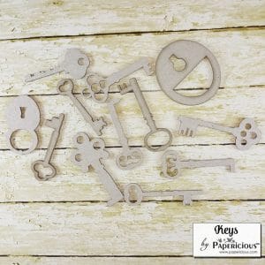 Papericious Collage Chipboard Elements - Keys