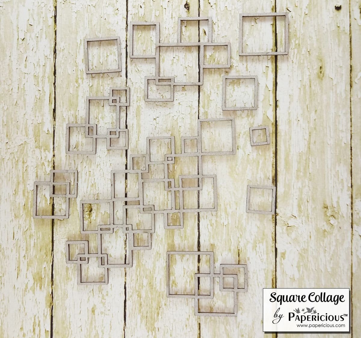 Papericious Collage Chipboard Elements - Square Collage papericious chippies square collage Papericious Collage Chipboard Elements - Square Collage