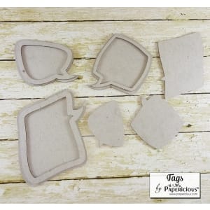 Papericious Collage Chipboard Elements - Tags