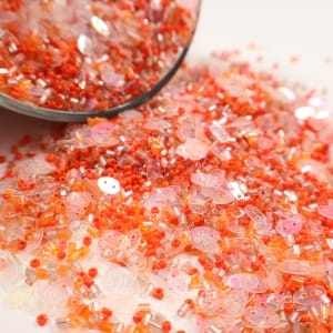 Orange Cupcake - CrafTangles Sequin and Bead Mixes