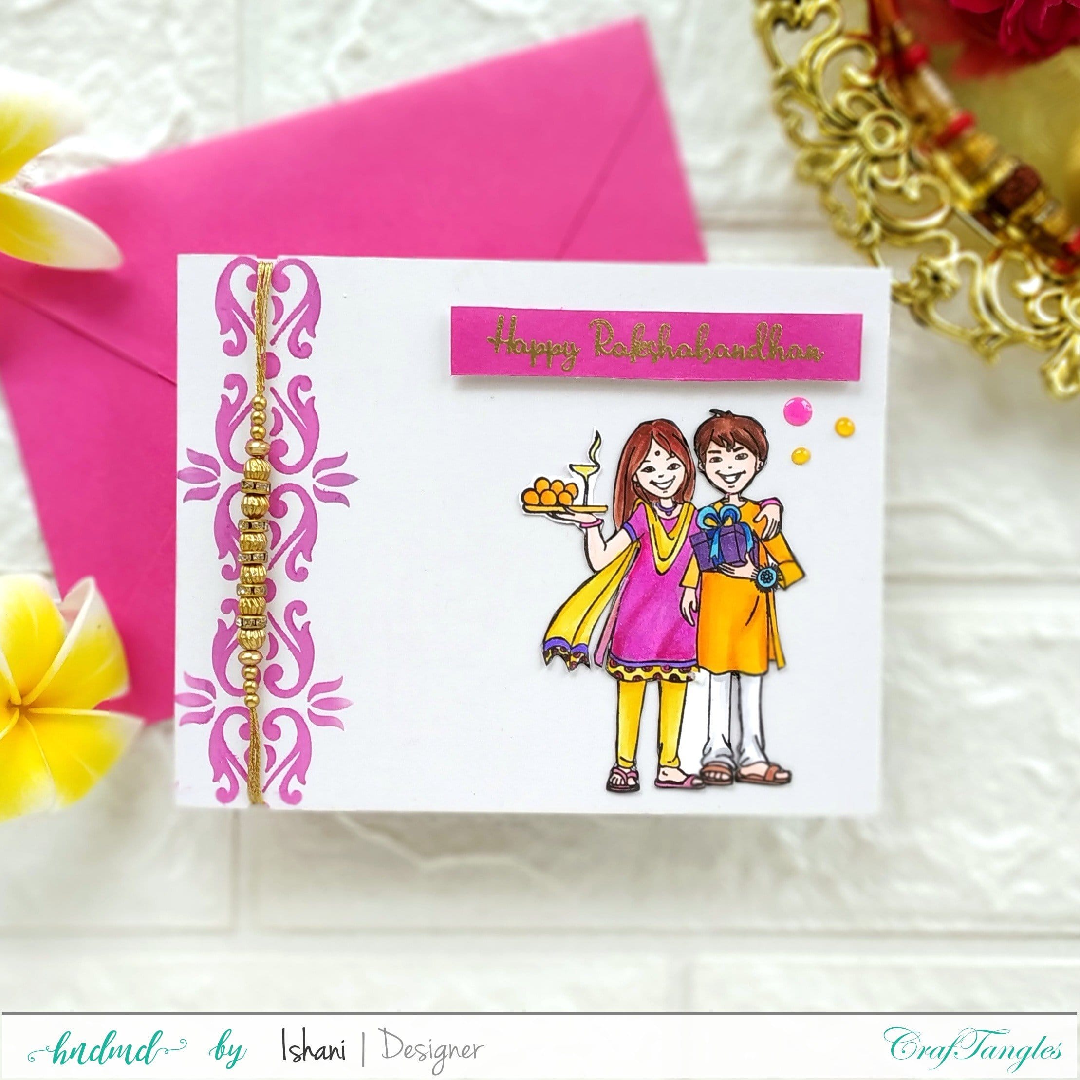 CrafTangles Photopolymer Stamps - Happy Rakshabandhan Ishani CraftTangles Cards July2020 6 Ishani_CraftTangles_Cards_July2020_6