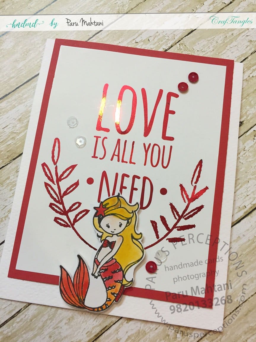 CrafTangles Photopolymer Stamps - Mermaid Kisses mermaid and love mermaid-and-love