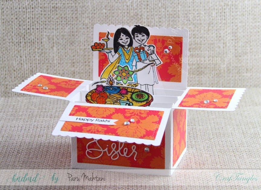 CrafTangles Photopolymer Stamps - Happy Rakshabandhan rakhi box card 1 rakhi-box-card-1