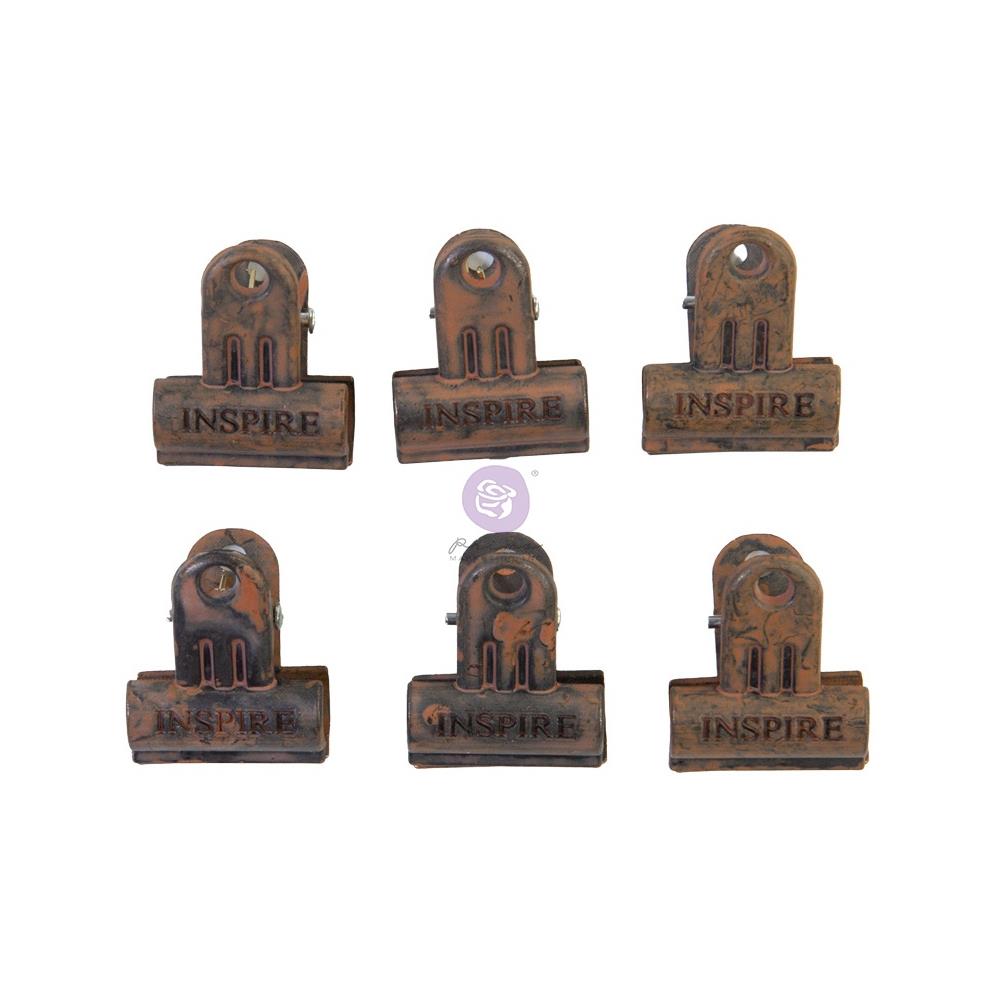 Prima Art Daily Planner Metal Binder Clips 6/Pkg - Rusty 968472 prima rust clips Prima Art Daily Planner Metal Binder Clips 6/Pkg - Rusty