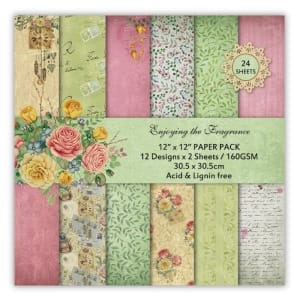Enjoying the Fragrance Scrapbook Paper (Pack of 24 sheets) - 12 by 12 inch