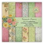 Enjoying the Fragrance Scrapbook Paper (Pack of 24 sheets) - 12 by 12 inch