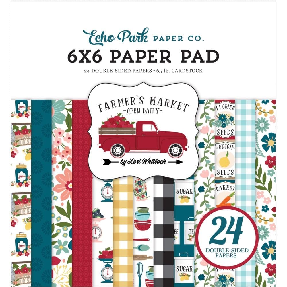 Echo Park Double-Sided Paper Pad 6"X6" 24/Pkg - Farmers Market FM248023 echo park paper farmers market Echo Park Double-Sided Paper Pad 6"X6" 24/Pkg - Farmers Market