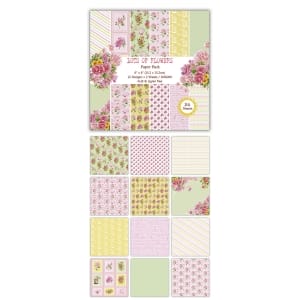 Lots of Flowers Scrapbook Paper (Pack of 24 sheets) - 6 by 6 inch